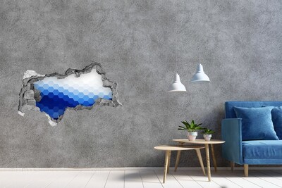 Vinilo adhesivo boquete en la pared rota Agujero hacia el océano azul