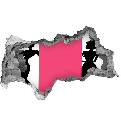 Pegatina decorativa agujero en la pared 3d Personaje elegante de Hole in the Wall