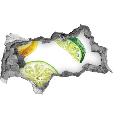 Pegatina decorativa agujero en la pared 3d Agujero de limón en la pared