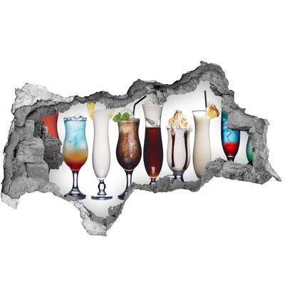 Vinilo efecto 3d pared rota irregular Un oasis de cócteles en un rincón escondido