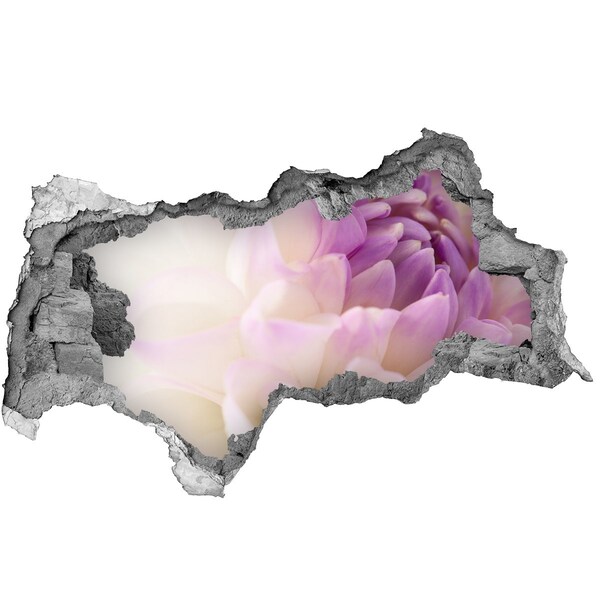 Pegatina decorativa agujero en la pared 3d Ilusión floral en hormigón