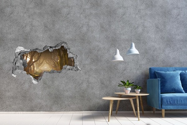 Vinilo adhesivo boquete en la pared rota Un camino entre los árboles