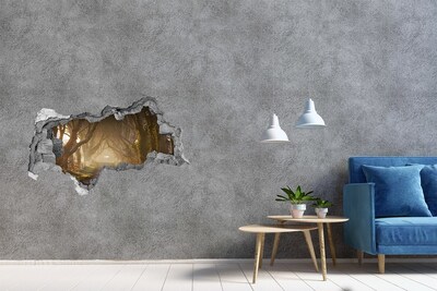 Vinilo adhesivo boquete en la pared rota Un camino entre los árboles