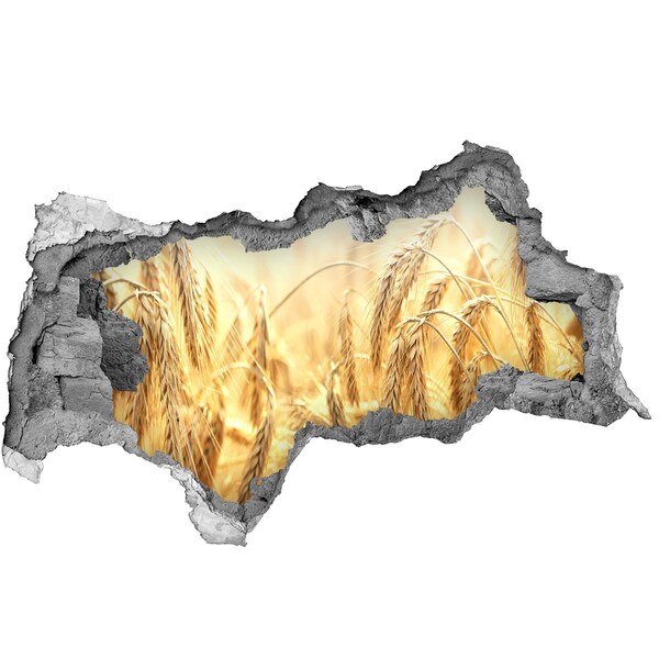 Vinilo efecto 3d pared rota irregular campos de trigo dorado