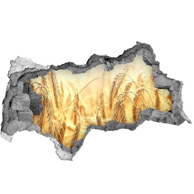 Vinilo efecto 3d pared rota irregular campos de trigo dorado