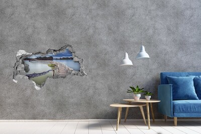 naklejka fototapeta 3D widok Mostek na wodzie