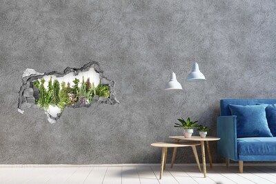 Vinilo adhesivo boquete en la pared rota Jardín de hierbas en la pared