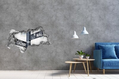 Pegatina decorativa agujero en la pared 3d Una calle de la ciudad