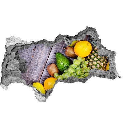 Vinilo adhesivo boquete en la pared rota El paraíso de las frutas detrás del muro
