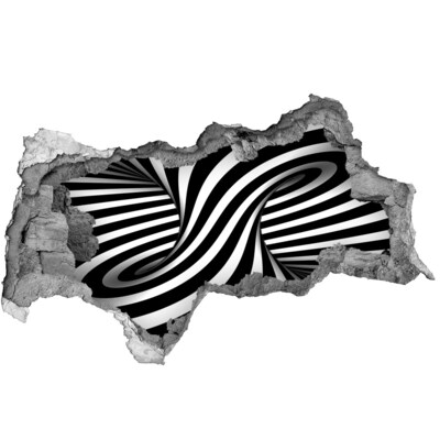 Pegatina decorativa agujero en la pared 3d Ilusión óptica en blanco y negro