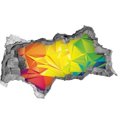 Vinilo adhesivo boquete en la pared rota Una explosión colorida en un agujero de hormigón.