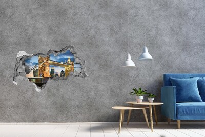 Fotomural autoadhesivo efecto agujero 3d Puente de la Torre en Londres