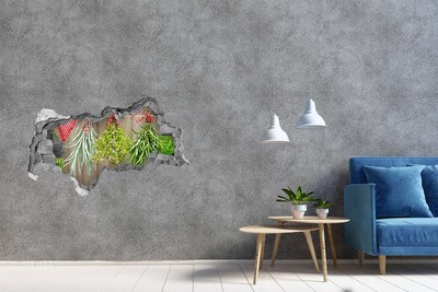 Naklejka 3D dziura okleina Ziołowy ogród w ruinie