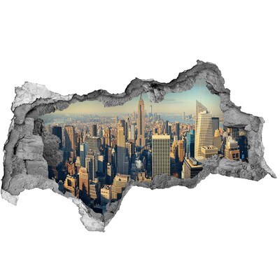 Fotomural autoadhesivo efecto agujero 3d Vista de Nueva York