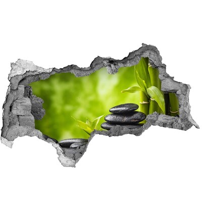 Fotomural autoadhesivo efecto agujero 3d Un oasis de paz con piedras.