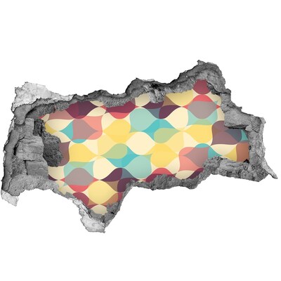 Fotomural autoadhesivo efecto agujero 3d Ondas de colores en la pared