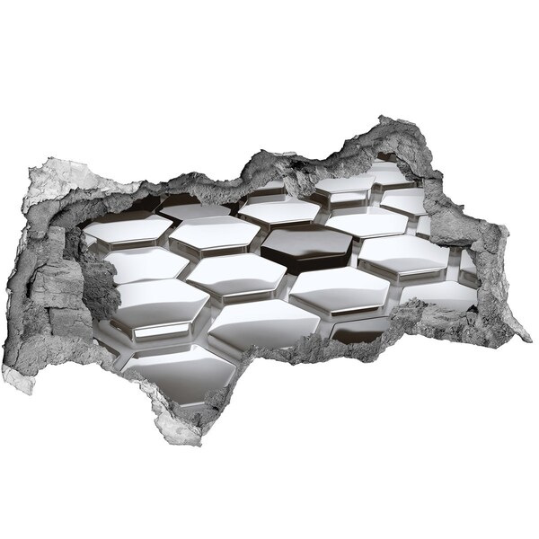 Pegatina decorativa agujero en la pared 3d Hexágonos modernos en hormigón