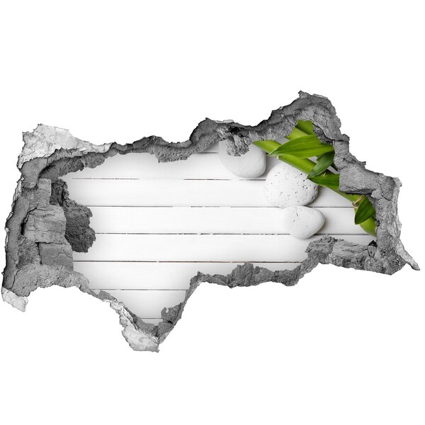 Pegatina decorativa agujero en la pared 3d Un oasis verde en hormigón