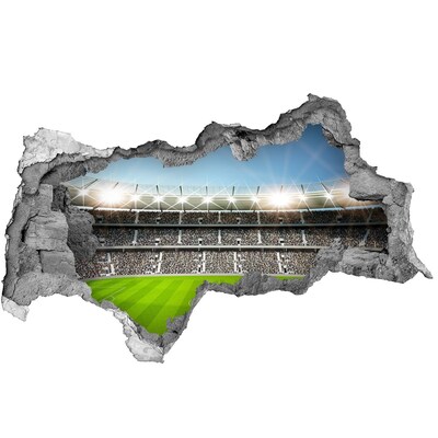 Vinilo adhesivo boquete en la pared rota El estadio de fútbol en acción