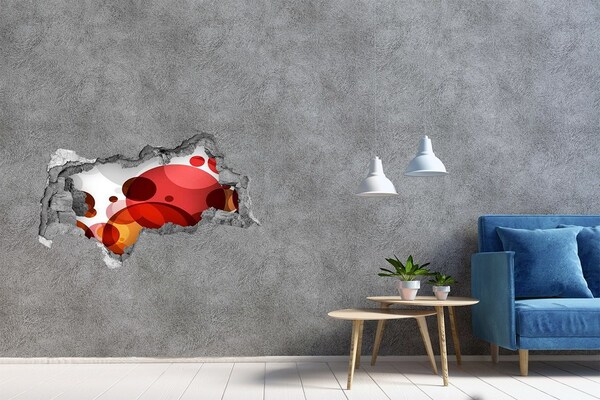 Fotomural autoadhesivo efecto agujero 3d Burbujas de colores en un agujero en la pared.