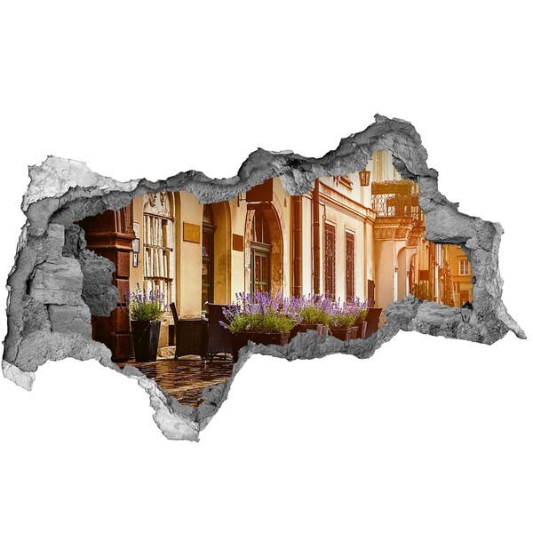 Vinilo adhesivo boquete en la pared rota Un rincón encantador con lavanda