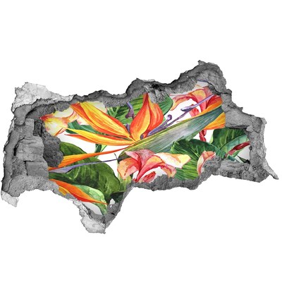 Vinilo adhesivo boquete en la pared rota Paraíso tropical detrás del muro