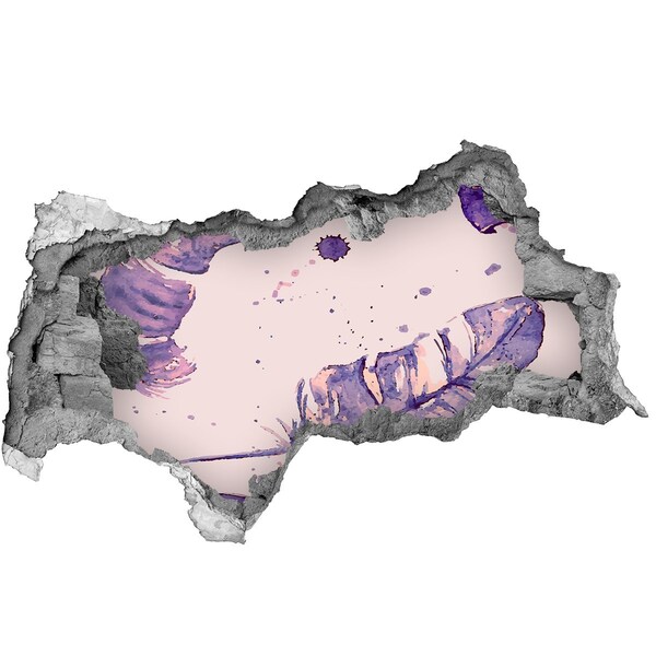 Vinilo efecto 3d pared rota irregular Paraíso tropical detrás del muro