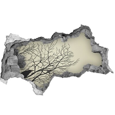 Dziura 3d fototapeta na ścianę Martwy las za zniszczoną ścianą