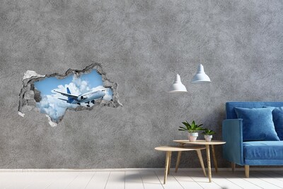 Vinilo efecto 3d pared rota irregular Vuelo en las nubes