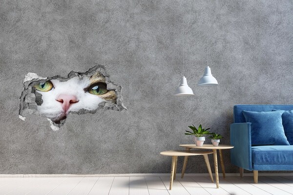 Vinilo adhesivo boquete en la pared rota El gato en la pared