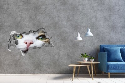 Vinilo adhesivo boquete en la pared rota El gato en la pared