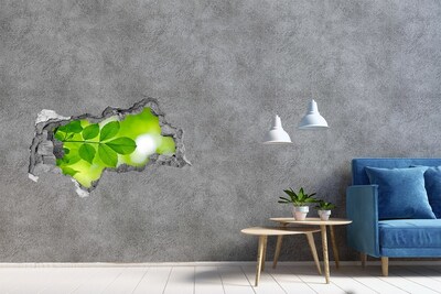 Pegatina decorativa agujero en la pared 3d Un oasis verde en hormigón