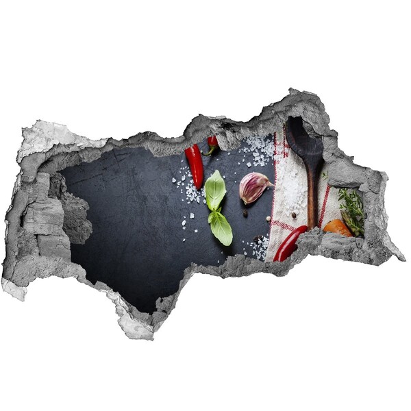 Vinilo efecto 3d pared rota irregular Una cocina llena de sabor