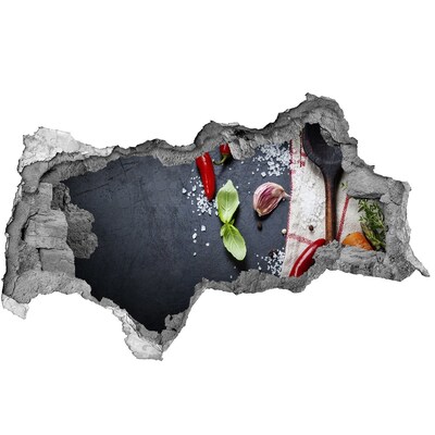 Vinilo efecto 3d pared rota irregular Una cocina llena de sabor