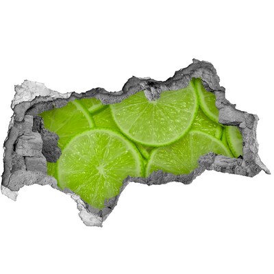 Naklejka 3D dziura na ścianę beton Cytrynowy raj