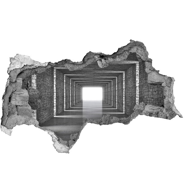 Vinilo efecto 3d pared rota irregular Pasillo transparente de hormigón