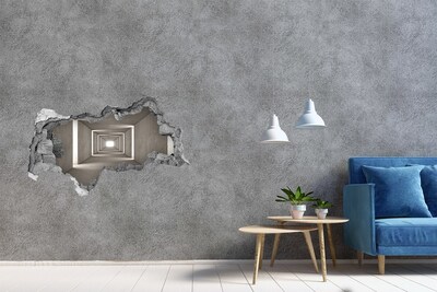 Dziura 3d fototapeta naklejka Pusty korytarz w betonie