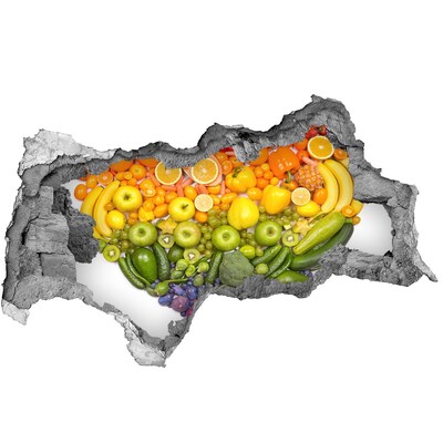 Fotomural autoadhesivo efecto agujero 3d Un paraíso frutal escondido en la pared