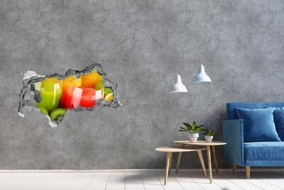 Vinilo efecto 3d pared rota irregular Cócteles refrescantes en los trópicos