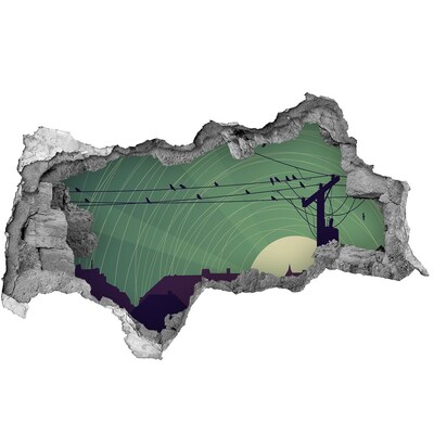 Vinilo adhesivo boquete en la pared rota Atardecer en la ciudad