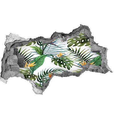 Naklejka 3D dziura beton Tropikalny raj za ścianą