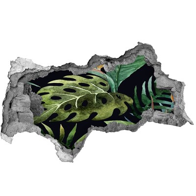 Fotomural autoadhesivo efecto agujero 3d Jungla tropical detrás del muro