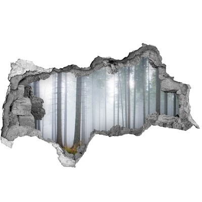 Fotomural autoadhesivo efecto agujero 3d Bosque brumoso