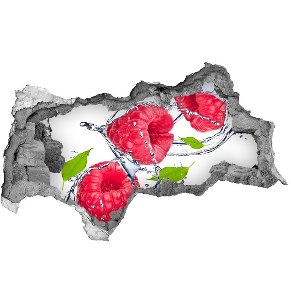 Vinilo efecto 3d pared rota irregular Cascada de frambuesa