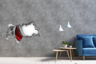 Vinilo adhesivo boquete en la pared rota Una pared dañada con efecto de profundidad.