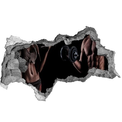 Pegatina decorativa agujero en la pared 3d Gimnasio en casa