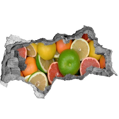 Fotomural autoadhesivo efecto agujero 3d El paraíso de las frutas detrás del muro