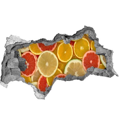 Naklejka 3D dziura na ścianę Owocowy raj w dziurze w ścianie