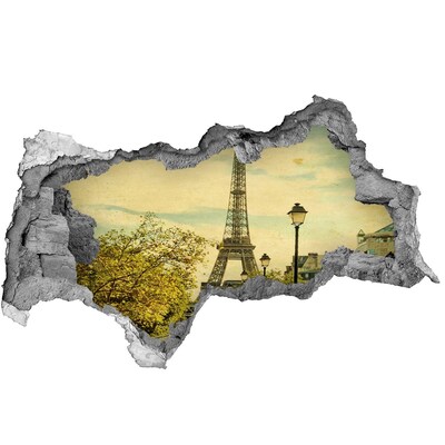 Pegatina decorativa agujero en la pared 3d La Torre Eiffel en París