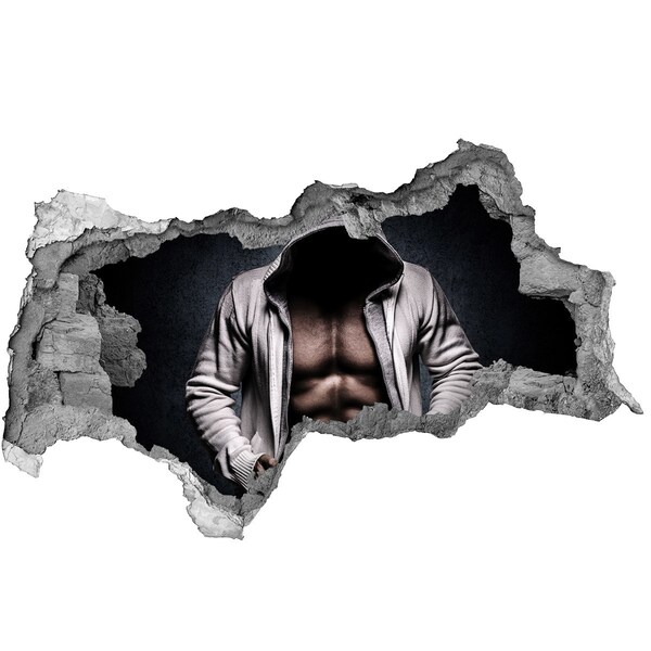 Vinilo adhesivo boquete en la pared rota Entrenamiento intenso en estilo urbano